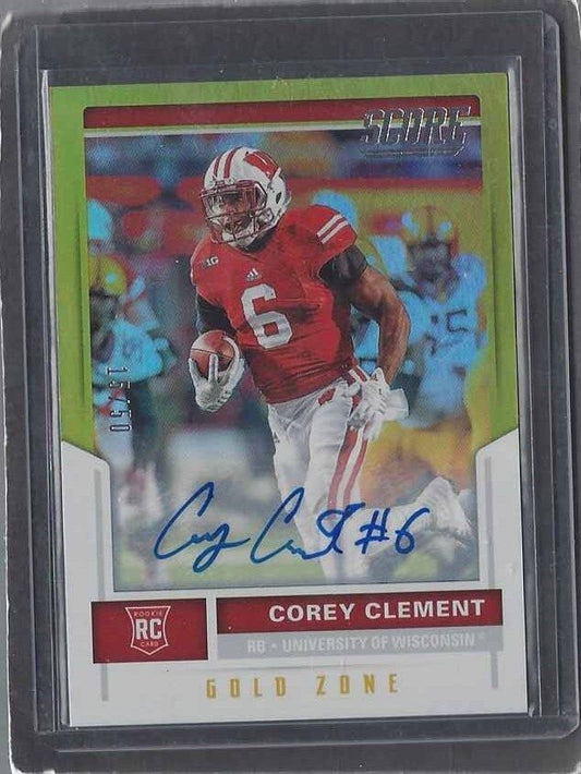 COREY CLEMENT 2017 PANINI SCORE GOLD ZONE ROOKIE AUTO RC #D 15/50