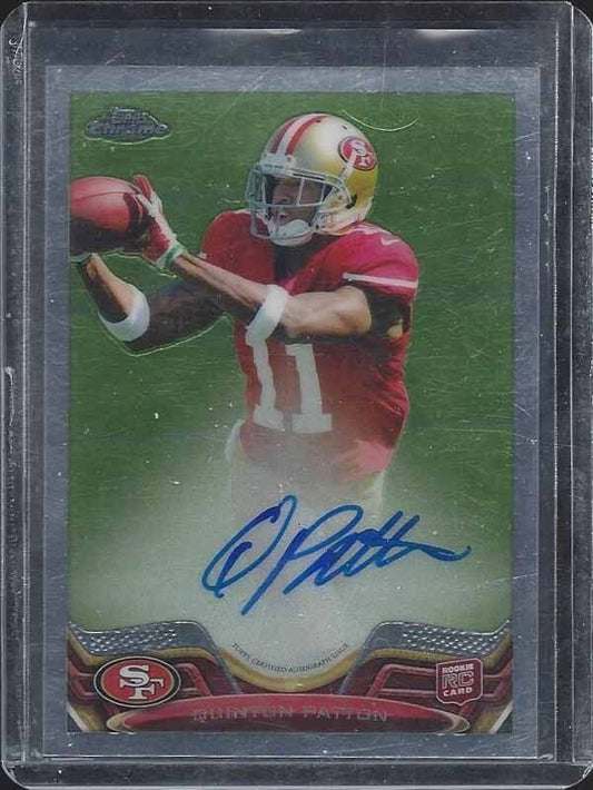 QUINTON PATTON 2013 TOPPS CHROME 49ERS ON CARD ROOKIE AUTO RC #D 288/600