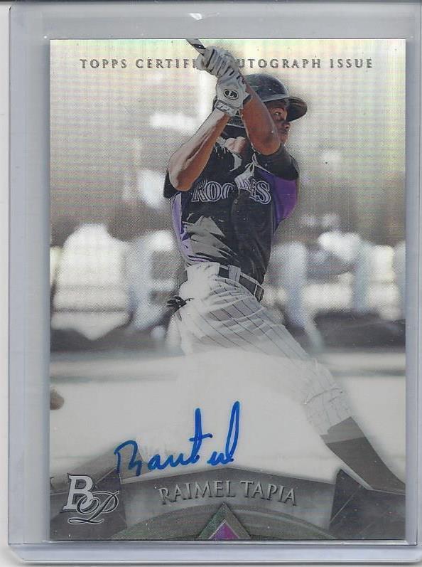 RAIMEL TAPIA 2014 BOWMAN PLATINUM PROSPECT REFRACTOR ON CARD AUTO