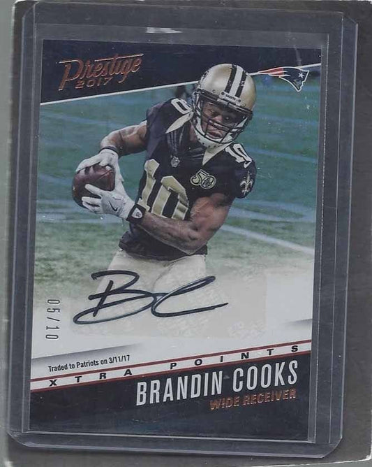 BRANDIN COOKS 2017 PRESTIGE XTRA POINTS BLACK AUTO #D 5/10