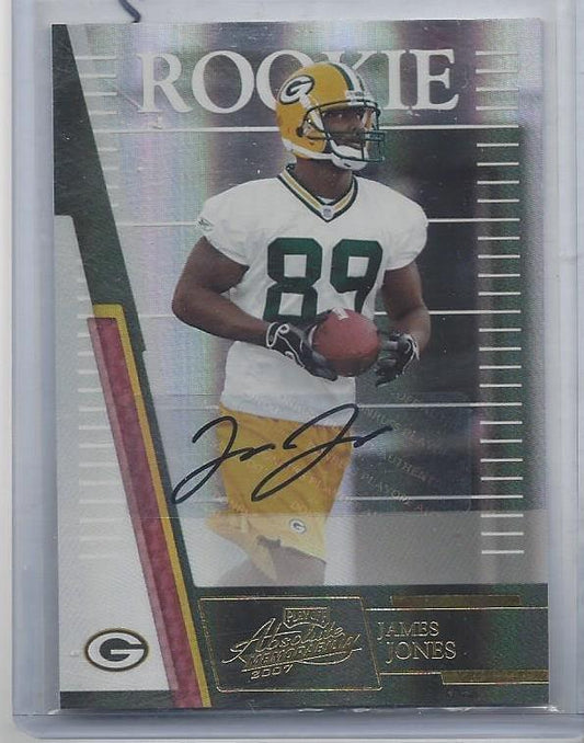 JAMES JONES 2007 ABSOLUTE HOLOFOIL PACKERS ROOKIE AUTO RC #D 80/349