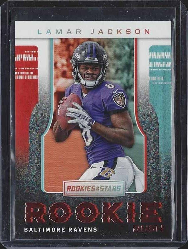 LAMAR JACKSON 2018 ROOKIES & STARS ROOKIE RUSH RC #10