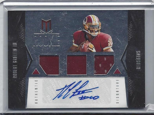 ROBERT GRIFFIN III 2012 PANINI MOMENTUM TRIPLE JERSEY ROOKIE AUTO RC #D 118/399