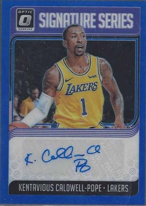 KENTAVIOUS CALDWELL POPE 2018-19 DONRUSS OPTIC SIG SERIES BLUE HOLO AUTO #D 2/25