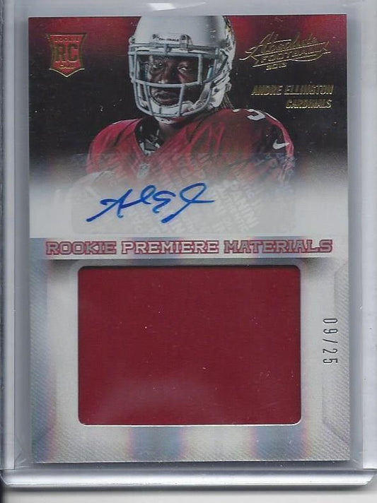 ANDRE ELLINGTON 2013 ABSOLUTE RPM JUMBO CARDINALS JERSEY AUTO RC #D 9/25