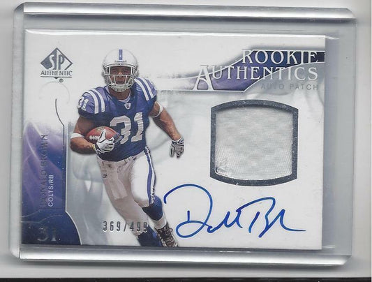 DONALD BROWN 2009 SP AUTHENTIC RPA 2 COLOR PATCH AUTO RC #D 369/499