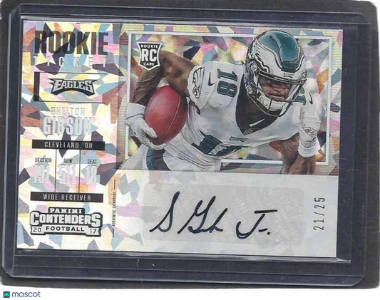 SHELTON GIBSON 2017 CONTENDERS VARIATION ROOKIE CRACKED ICE AUTO RC #D 21/25