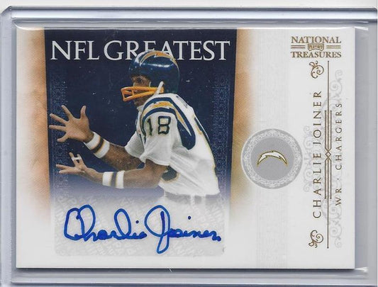 CHARLIE JOINER 2010 NATIONAL TREASURES NFL GREATEST AUTO #D 12/15