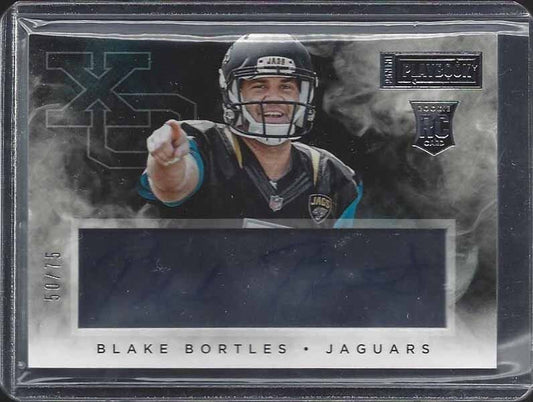 BLAKE BORTLES 2014 PLAYBOOK XO ACETATE JAGUARS ON CARD ROOKIE AUTO RC #D 50/75