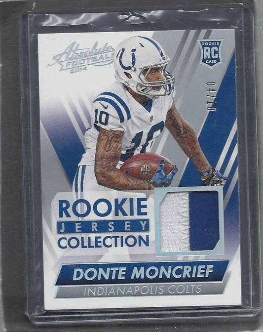 DONTE MONCRIEF 2014 ABSOLUTE ROOKIE JERSEY COLLECTION 2 COLOR PATCH RC #D 4/10