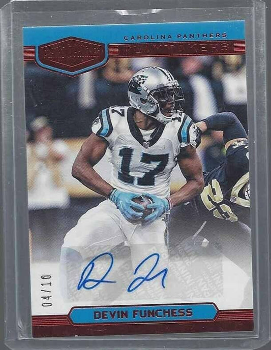DEVIN FUNCHESS 2018 PLATES & PATCHES RED PLAYMAKERS AUTO #D 4/10