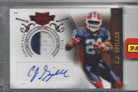 C.J. SPILLER 2010 PLATES & PATCHES 3 COLOR RPA PATCH AUTO RC #D 57/399