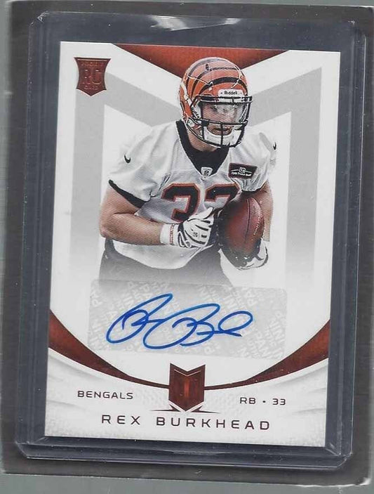 REX BURKHEAD 2013 PANINI MOMENTUM PATRIOTS ROOKIE AUTO RC #D /599