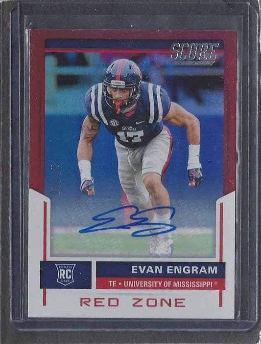 EVAN ENGRAM 2017 SCORE RED ZONE AUTO RC #D 17/20