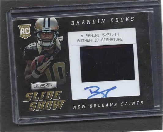 BRANDIN COOKS 2014 ROOKIES & STARS SLIDESHOW FILM SLIDE ON CARD AUTO RC #D /100