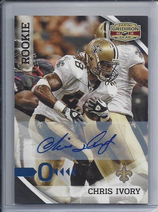 CHRIS IVORY 2010 GRIDIRON GEAR PLATINUM "O" AUTO RC #D /25