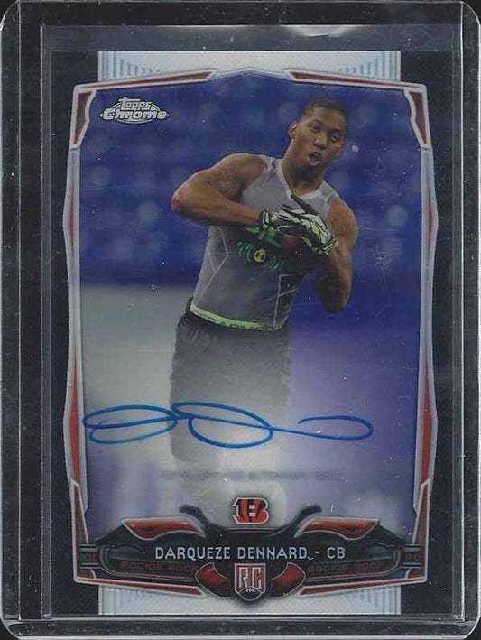 DARQUEZE DENNARD 2014 TOPPS CHROME BLACK REFRACTOR ON CARD AUTO RC #D 25/25