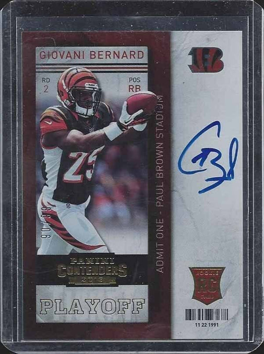 GIOVANI BERNARD 2013 PANINI CONTENDERS PLAYOFF TICKET ON CARD RC AUTO RC #D /99