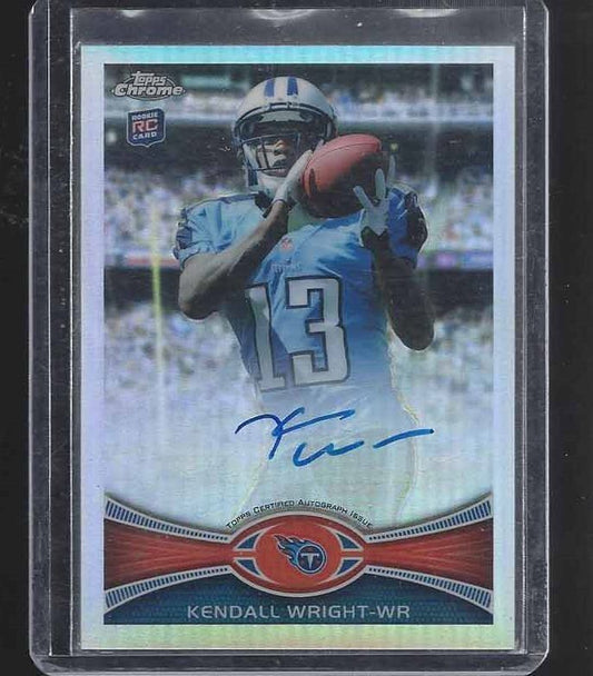 KENDALL WRIGHT 2012 TOPPS CHROME TITANS REFRACTOR ON CARD ROOKIE AUTO RC #D /178