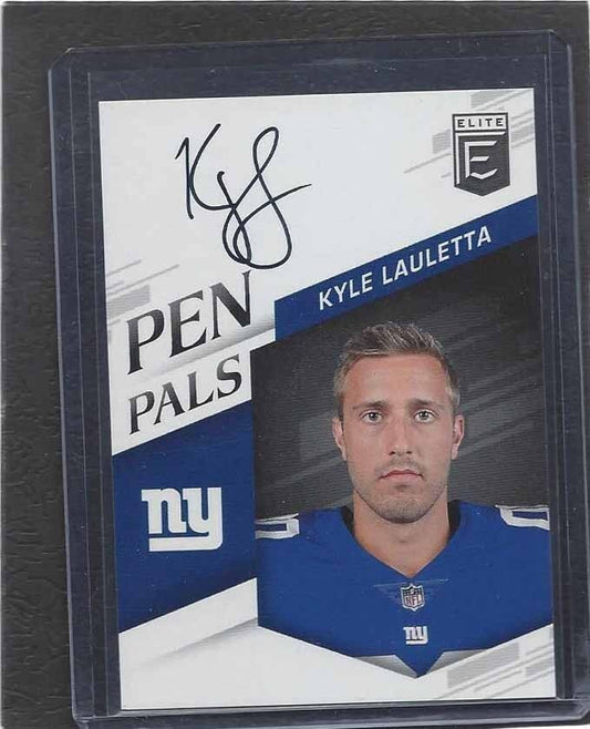 KYLE LAULETTA 2018 PANINI DONRUSS ELITE PEN PALS ROOKIE ON CARD AUTO RC