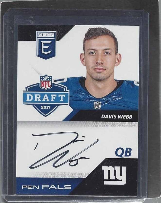 DAVIS WEBB 2017 ELITE PEN PALS GIANTS ON CARD ROOKIE AUTO RC