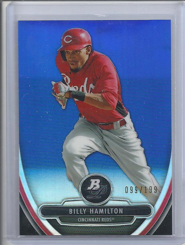 BILLY HAMILTON 2013 BOWMAN PLATINUM REDS BLUE REFRACTOR RC #D 99/199