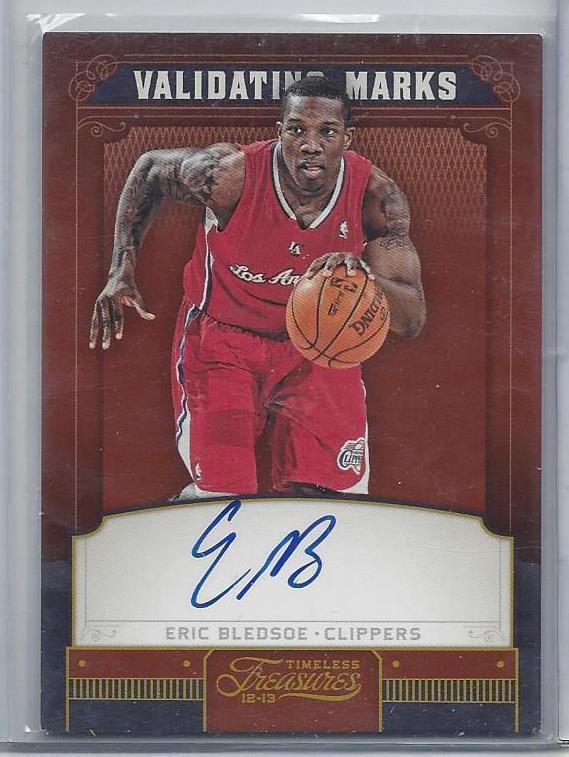 ERIC BLEDSOE 2012-13 TIMELESS TREASURES VALIDATING MARKS ON CARD AUTO #D 73/199