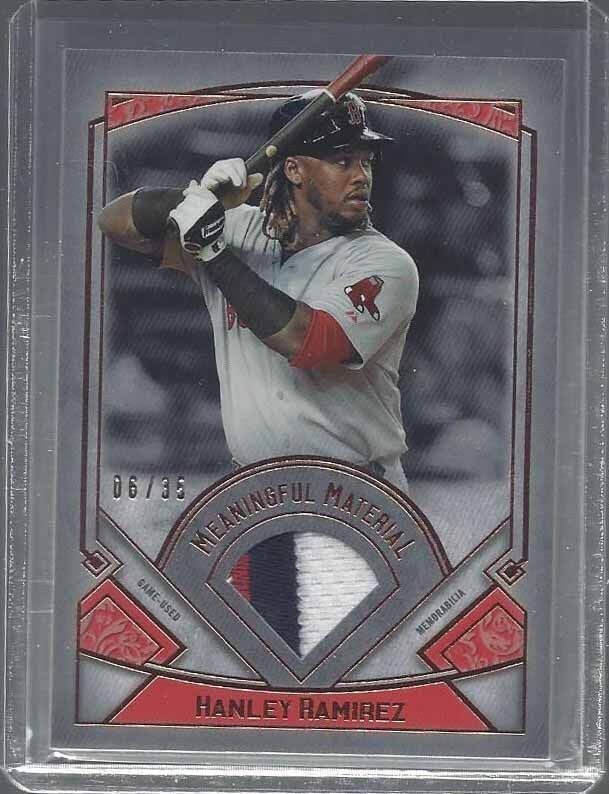 HANLEY RAMIREZ 2017 TOPPS MUSEUM MEANINGFUL MATERIAL 3 COLOR RED SOX PATCH /35