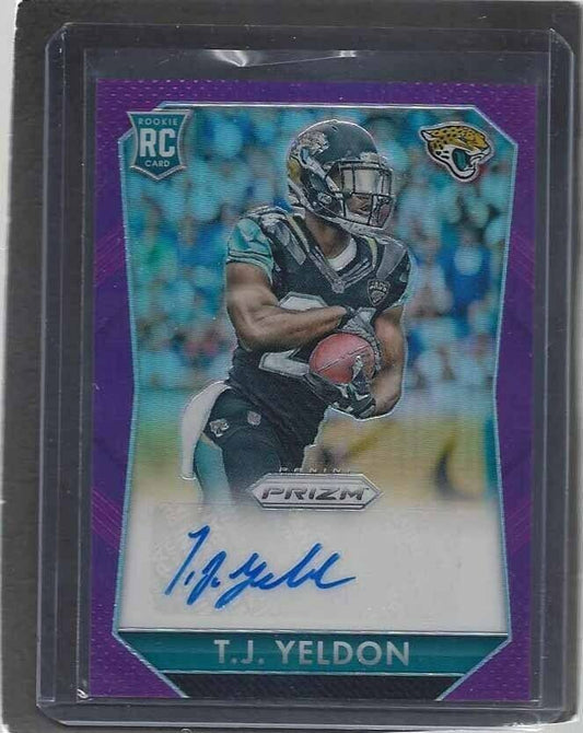 T.J. YELDON 2015 PANINI PRIZM PURPLE SP PRIZMS ROOKIE AUTO RC