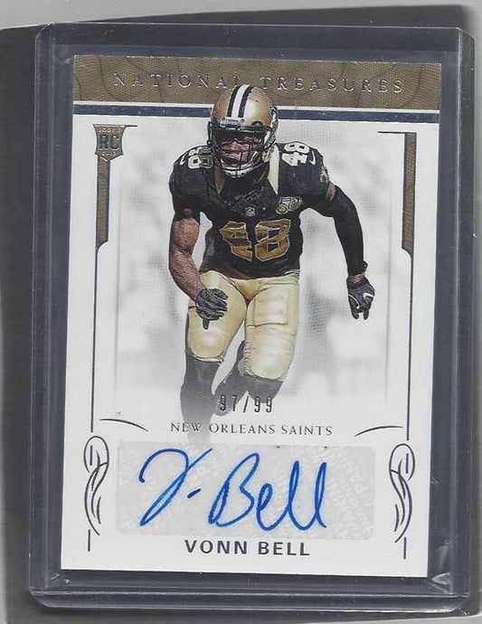 VONN BELL 2016 NATIONAL TREASURES SAINTS TRUE ROOKIE AUTO RC #D 97/99
