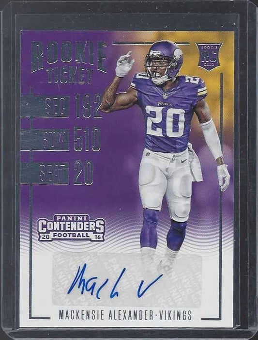 MACKENSIE ALEXANDER 2016 PANINI CONTENDERS ROOKIE TICKET VIKINGS AUTO RC #175