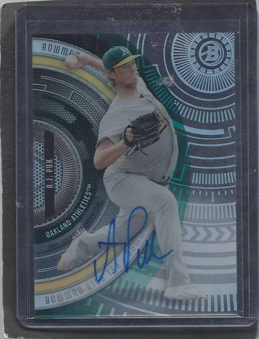 A.J. PUK 2017 BOWMAN HIGH TEK A'S ON CARD PROSPECT AUTO