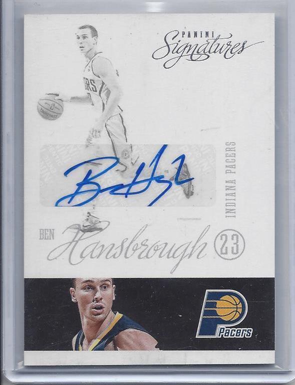 BEN HANSBROUGH 2012-13 PANINI SIGNATURES PACERS AUTO RC #48