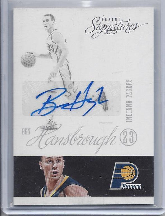 BEN HANSBROUGH 2012-13 PANINI SIGNATURES PACERS AUTO RC #48