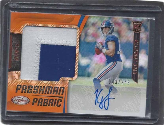 KYLE LAULETTA 2018 CERTIFIED FRESHMAN FABRIC ORANGE 2 COLOR PATCH AUTO RC /249
