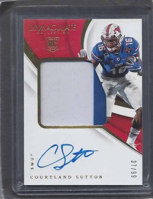 COURTLAND SUTTON 2018 PANINI IMMACULATE COLLECTION RPA PATCH AUTO RC #D 37/99