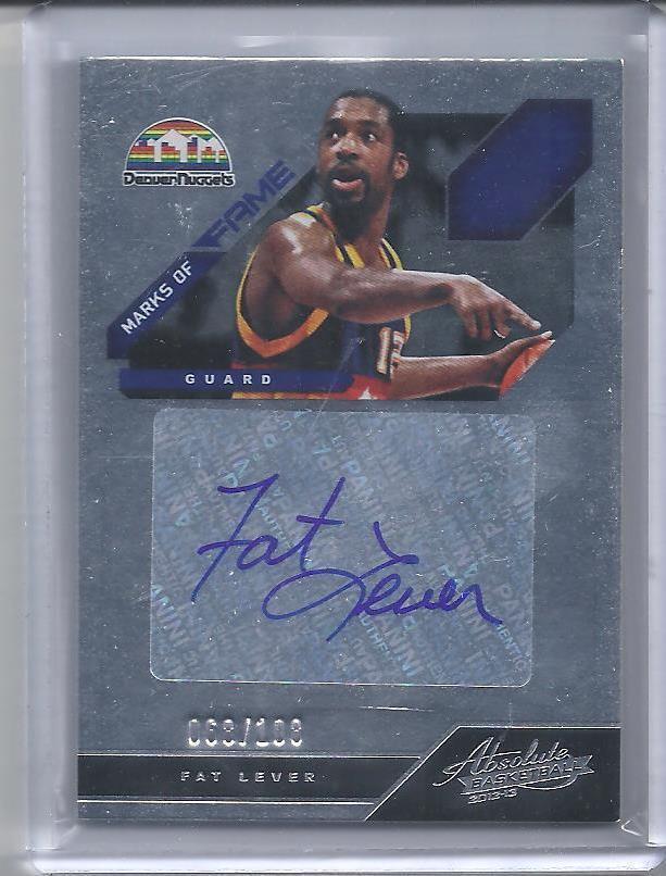 FAT LEVER 2012-13 ABSOLUTE MARKS OF FAME AUTO #D 68/108