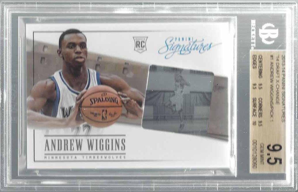 ANDREW WIGGINS 2013-14 PANINI SIGNATURES DRAFT X-CHANGE FILM SLIDE RC BGS 9.5