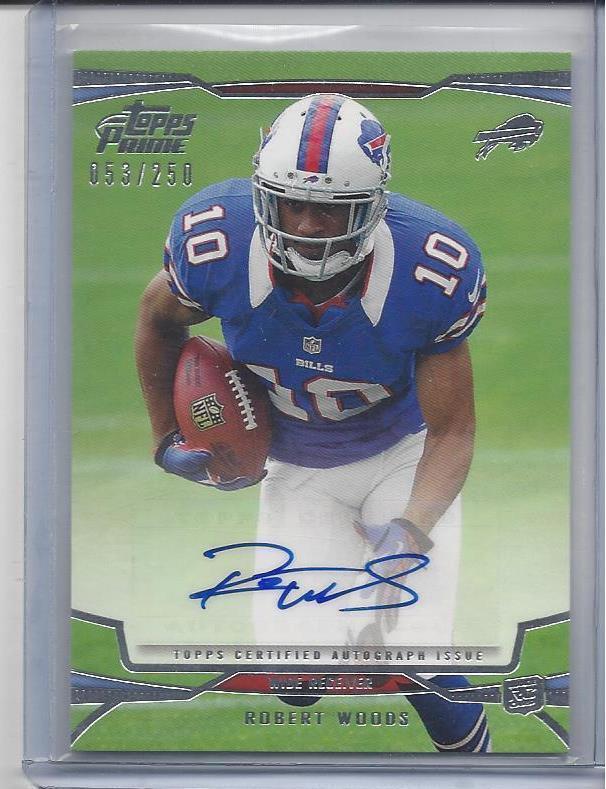 ROBERT WOODS 2013 TOPPS PRIME SILVER BILLS AUTO RC #D /250