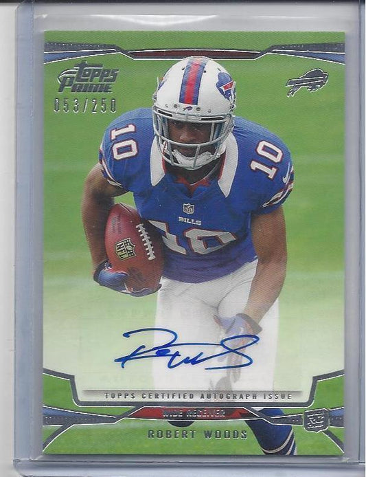 ROBERT WOODS 2013 TOPPS PRIME SILVER BILLS AUTO RC #D /250