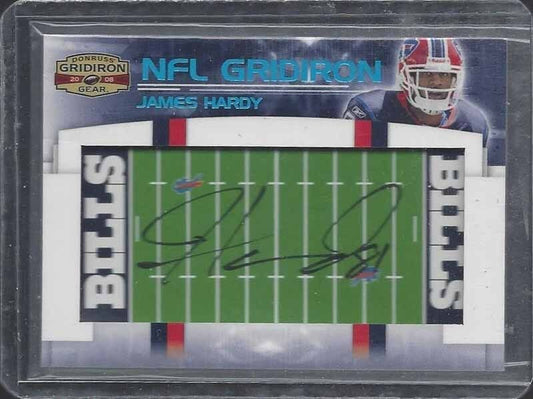 JAMES HARDY 2008 GRIDIRON GEAR NFL GRIDIRON FIELD BILLS ON CARD AUTO RC #D 27/40