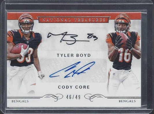 TYLER BOYD CODY CORE 2016 NATIONAL TREASURES BENGALS DUAL AUTO RC #D 46/49