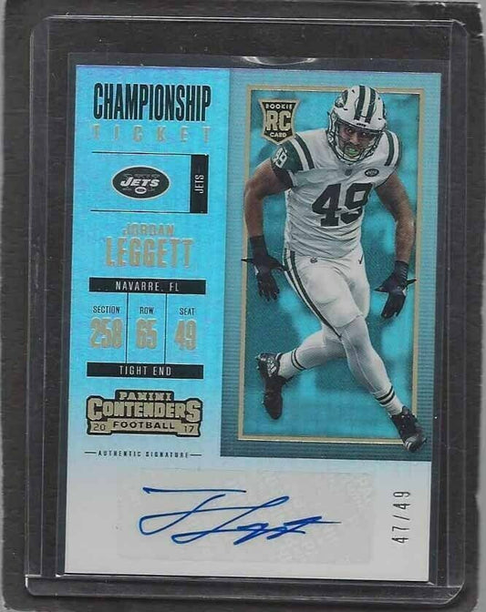 JORDAN LEGGETT 2017 CONTENDERS CHAMPIONSHIP TICKET JETS AUTO RC #D 47/49