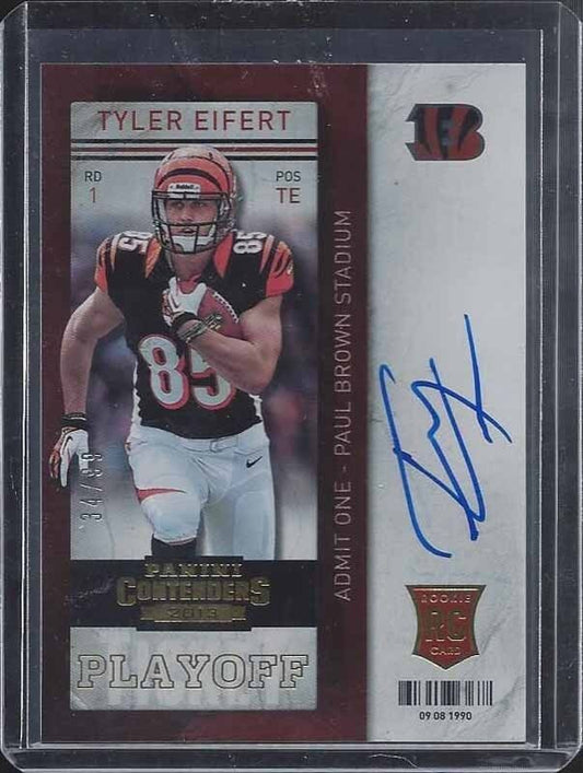 TYLER EIFERT 2013 PANINI CONTENDERS PLAYOFF TICKET ON CARD AUTO RC #D 34/998