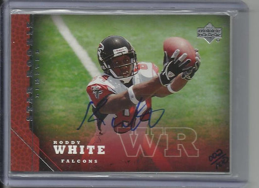 RODDY WHITE 2005 UPPER DECK PREDICTOR ON CARD AUTO RC HAND #D 2/100 w/ UDA COA