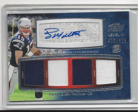 RYAN MALLETT 2011 TOPPS PRIME LEVEL 6 VI QUAD 2 COLOR JERSEY AUTO RC #D /515
