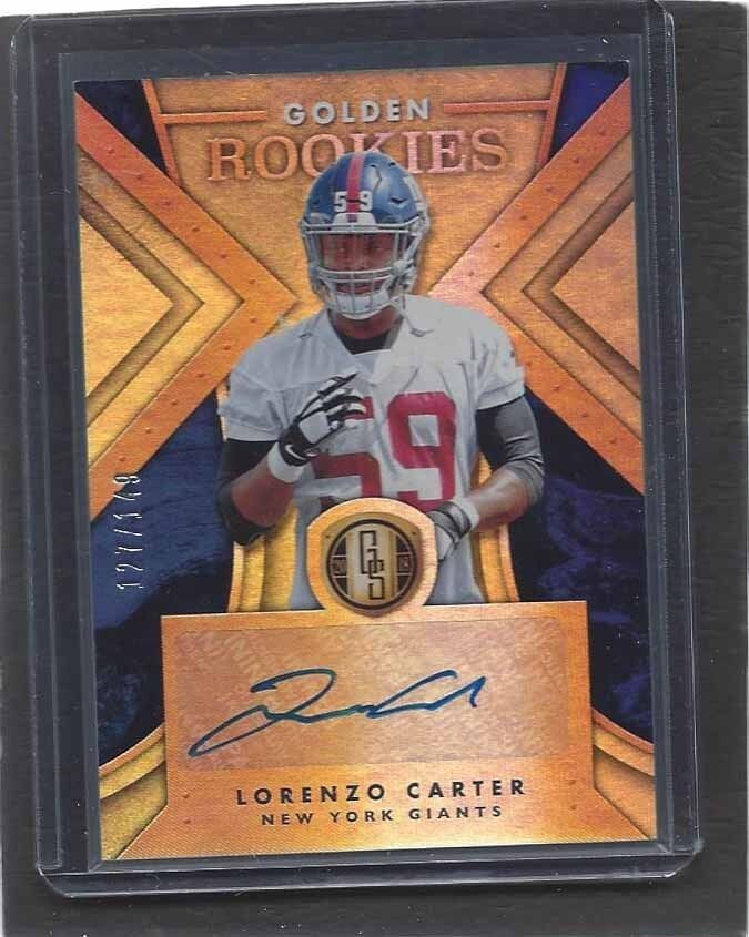 LORENZO CARTER 2018 PANINI GOLD STANDARD GOLDEN ROOKIES AUTO RC #D 127/149