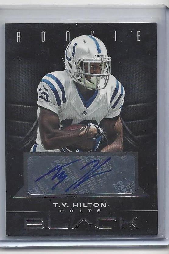 1/1 T.Y. HILTON 2012 PANINI BLACK PLATINUM BLACK ROOKIE AUTO RC #D 13/25 JSY #13