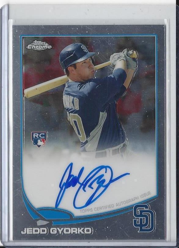 JEDD GYORKO 2013 TOPPS CHROME PADRES ON CARD AUTO RC #178