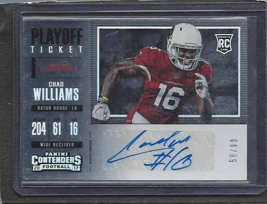 CHAD WILLIAMS 2017 CONTENDERS PLAYOFF TICKET VARIATION AUTO RC #D 59/99
